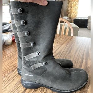 Merrell Captiva Launch Drizzle Grey leather boots Sz 10